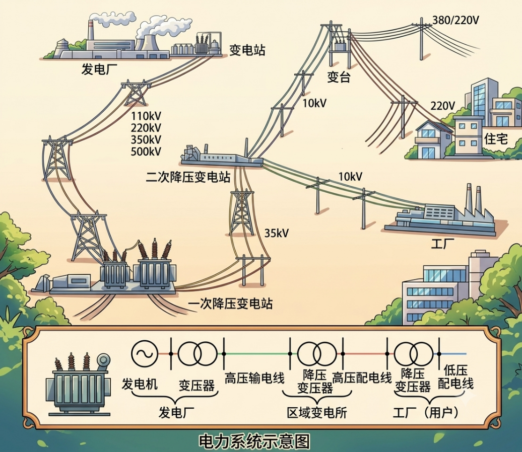 电力系统示意图